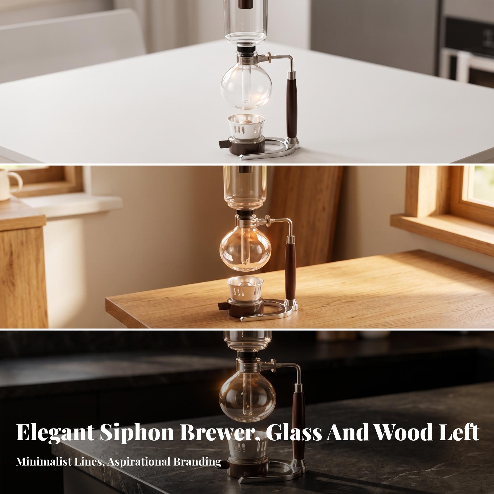Coffee Equipment Pour Over - Syfonowy ekspres do kawy z drewnianym